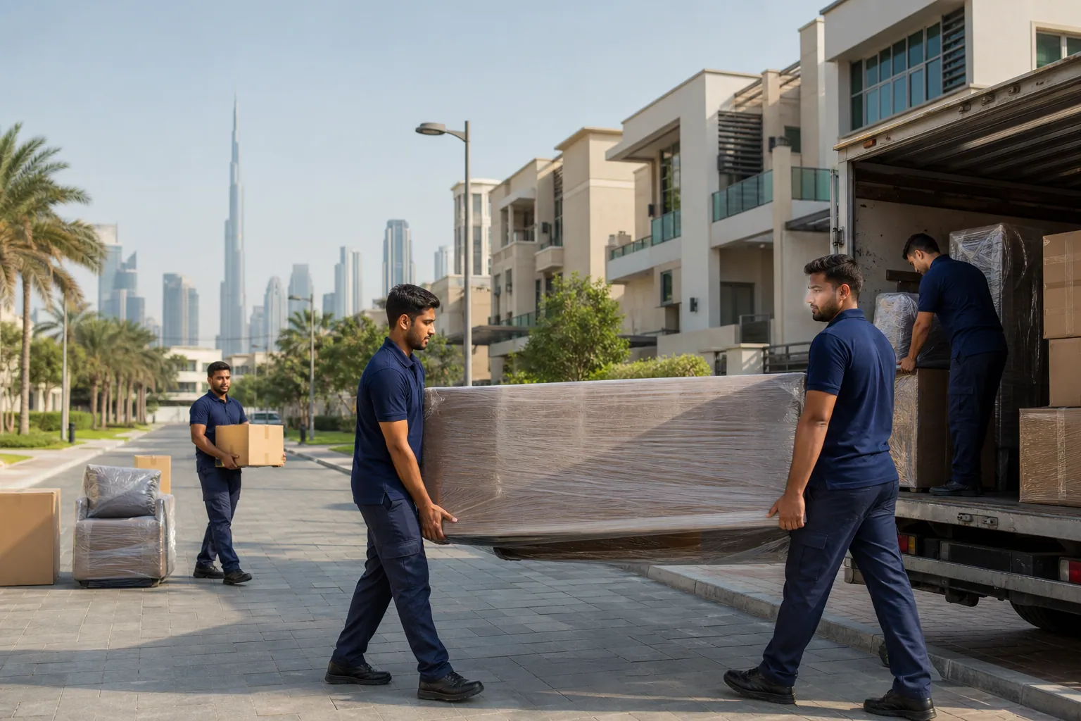 Ezy Movers packing crew serving residential communities across Dubai