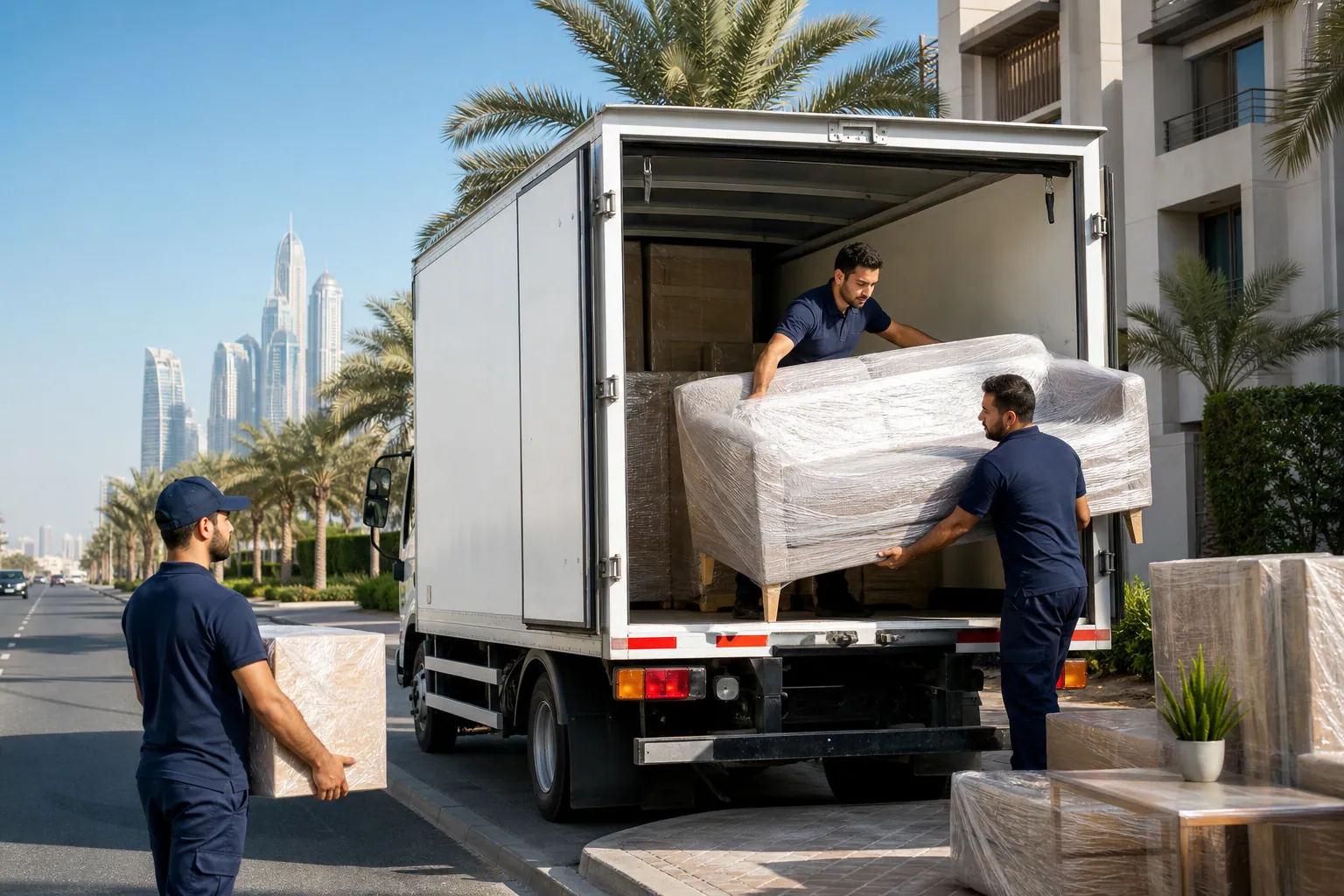 Ezy Movers loading furniture for delivery across Dubai and the UAE